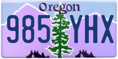 OR license plate 985YHX