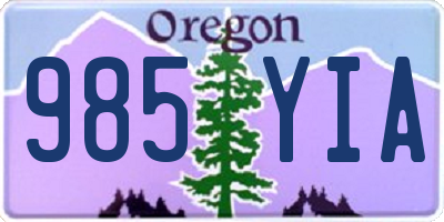 OR license plate 985YIA