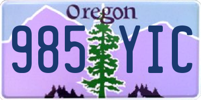 OR license plate 985YIC