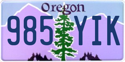 OR license plate 985YIK