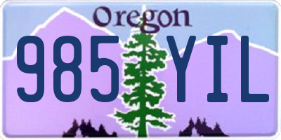 OR license plate 985YIL