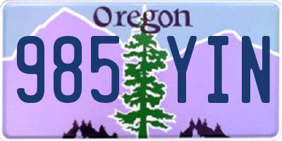 OR license plate 985YIN