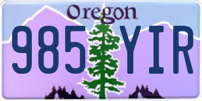 OR license plate 985YIR