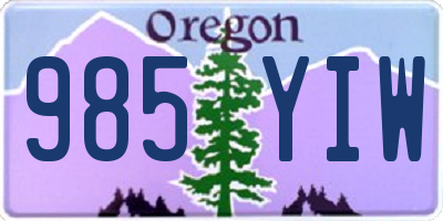 OR license plate 985YIW