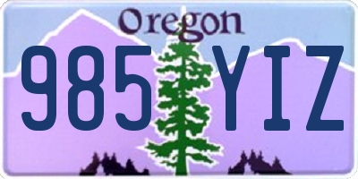 OR license plate 985YIZ