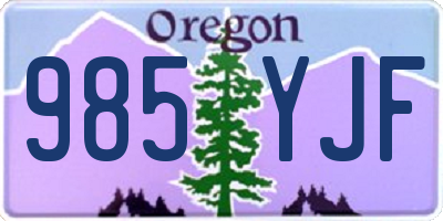 OR license plate 985YJF