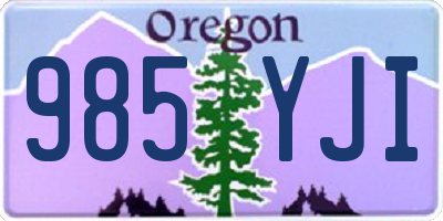 OR license plate 985YJI