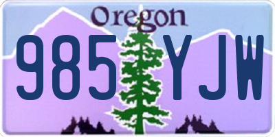 OR license plate 985YJW