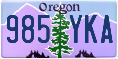 OR license plate 985YKA