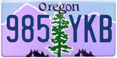 OR license plate 985YKB