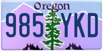 OR license plate 985YKD