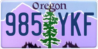 OR license plate 985YKF