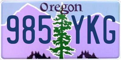 OR license plate 985YKG