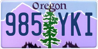 OR license plate 985YKI