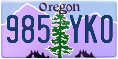 OR license plate 985YKO