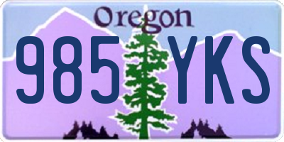 OR license plate 985YKS