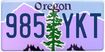 OR license plate 985YKT