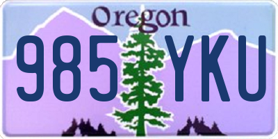 OR license plate 985YKU