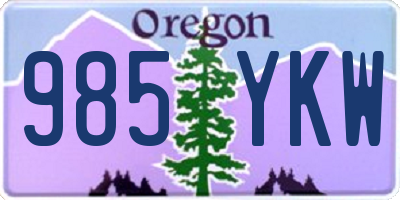OR license plate 985YKW
