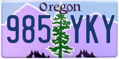 OR license plate 985YKY