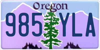 OR license plate 985YLA