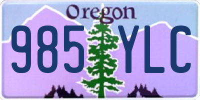 OR license plate 985YLC