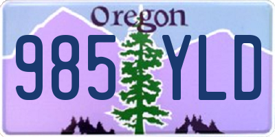 OR license plate 985YLD
