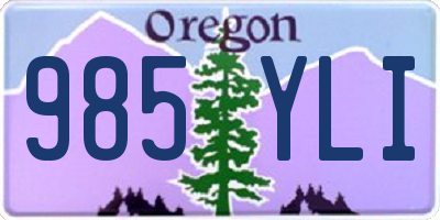 OR license plate 985YLI