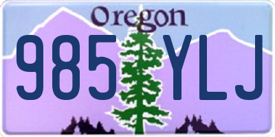 OR license plate 985YLJ