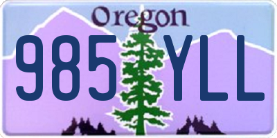 OR license plate 985YLL