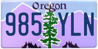 OR license plate 985YLN