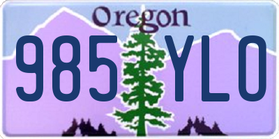 OR license plate 985YLO