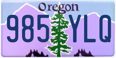 OR license plate 985YLQ