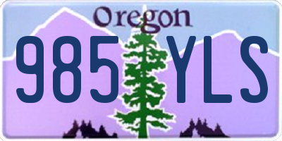 OR license plate 985YLS
