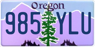 OR license plate 985YLU