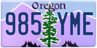 OR license plate 985YME