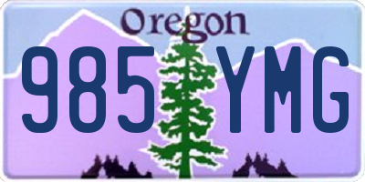 OR license plate 985YMG