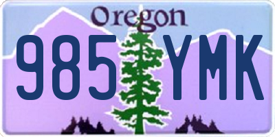 OR license plate 985YMK