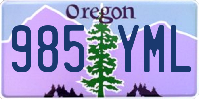 OR license plate 985YML