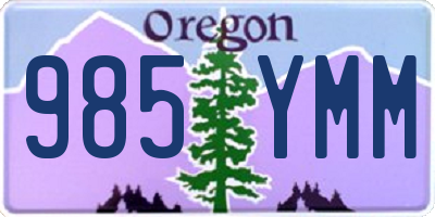 OR license plate 985YMM