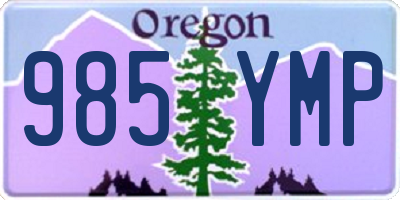 OR license plate 985YMP