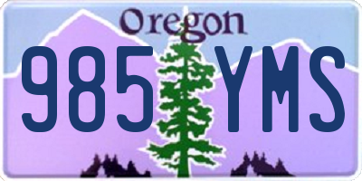 OR license plate 985YMS