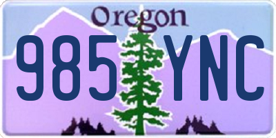 OR license plate 985YNC
