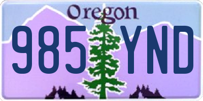 OR license plate 985YND