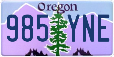OR license plate 985YNE