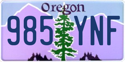 OR license plate 985YNF