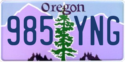 OR license plate 985YNG