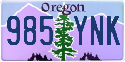 OR license plate 985YNK