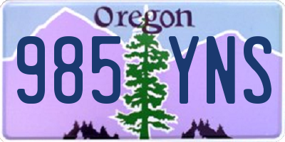 OR license plate 985YNS