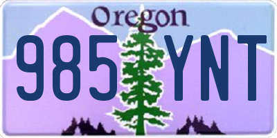 OR license plate 985YNT
